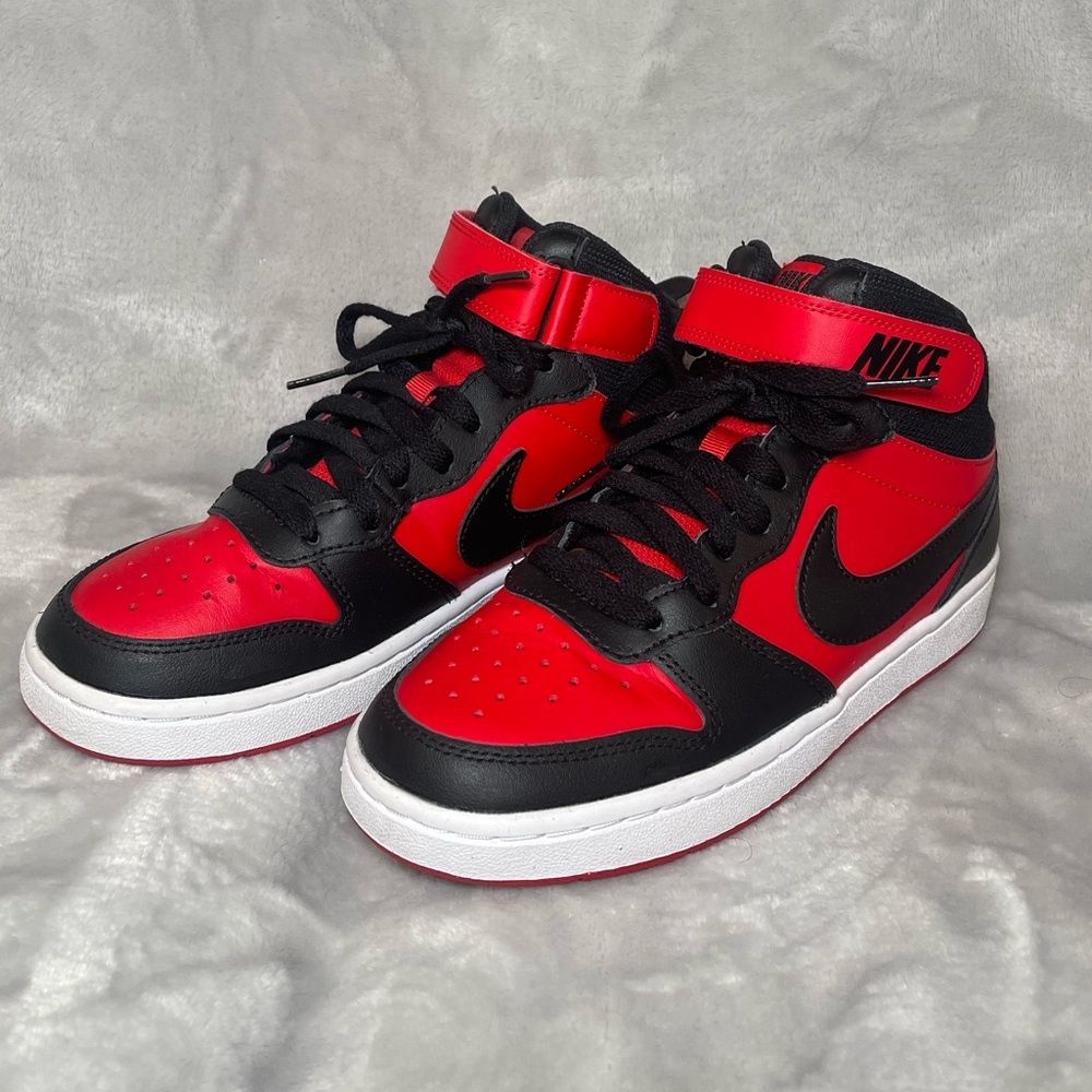 Nike Black and Red High-Top Sneakers 4.5 Youth NWOT